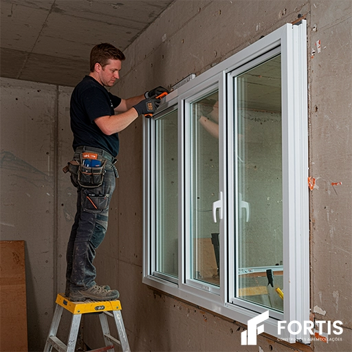 Caixilharia pvc ou alumínio.