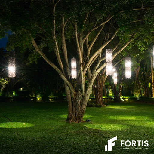 Iluminação para jardim com instalação e planeamento